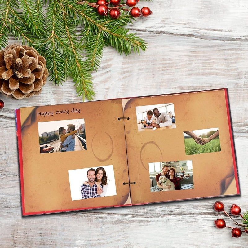 Let the Adventure Begin Adventure Book 12x12 Inch - Handmade Scrapbook Album for Travel, Wedding, Writing - 60 Pages DIY Memory Album - Perfect for Anniversary, Friends, Family, and Couple Gifts (12in-Up House Design) - Image 4